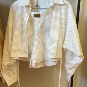 Conjunto Camisa Croped e Shorts Off White PW - P