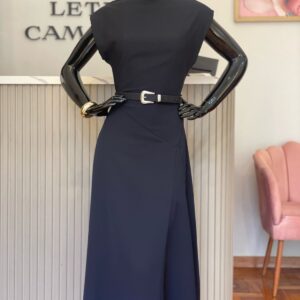 Vestido Midi Lorena Preto - Flor Linda - M